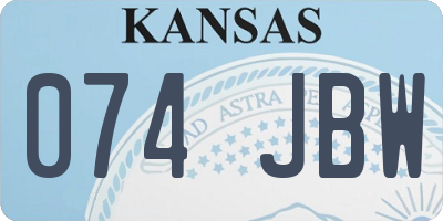 KS license plate 074JBW