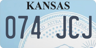 KS license plate 074JCJ