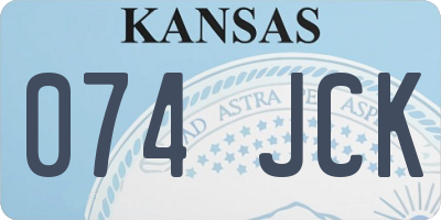 KS license plate 074JCK