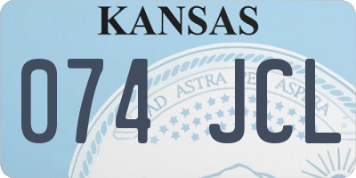 KS license plate 074JCL