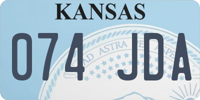 KS license plate 074JDA