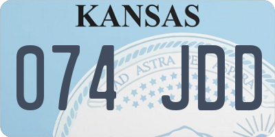 KS license plate 074JDD