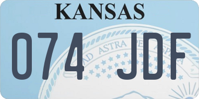 KS license plate 074JDF