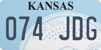 KS license plate 074JDG