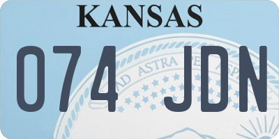 KS license plate 074JDN