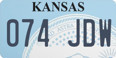 KS license plate 074JDW