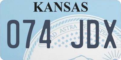 KS license plate 074JDX