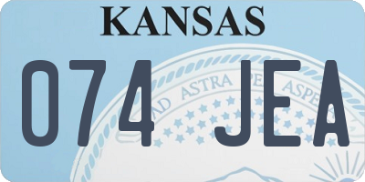 KS license plate 074JEA