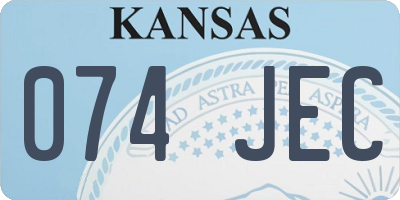 KS license plate 074JEC