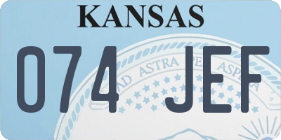 KS license plate 074JEF