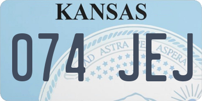 KS license plate 074JEJ