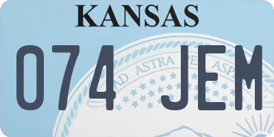 KS license plate 074JEM