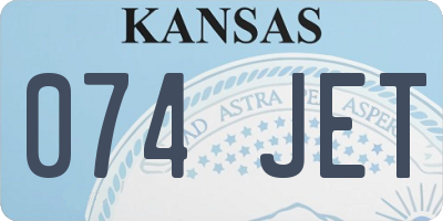 KS license plate 074JET