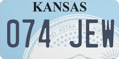 KS license plate 074JEW