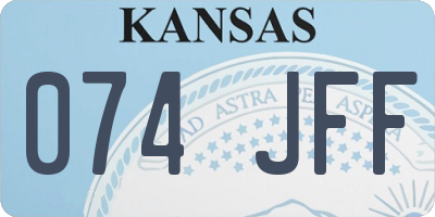 KS license plate 074JFF