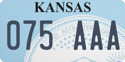 KS license plate 075AAA