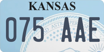 KS license plate 075AAE