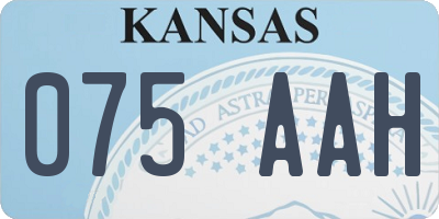 KS license plate 075AAH