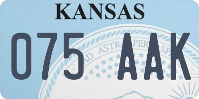 KS license plate 075AAK