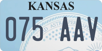 KS license plate 075AAV