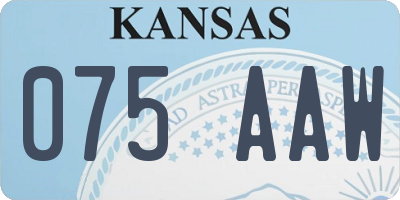 KS license plate 075AAW