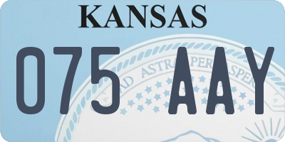 KS license plate 075AAY