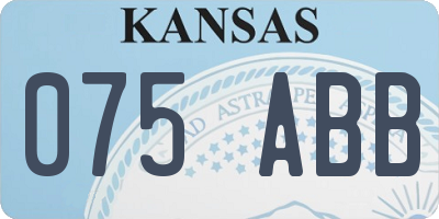 KS license plate 075ABB