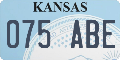 KS license plate 075ABE