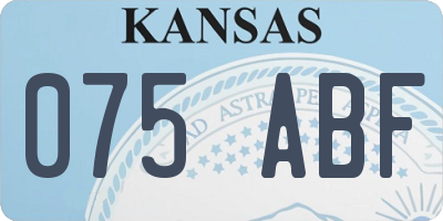 KS license plate 075ABF