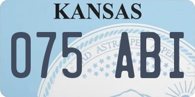 KS license plate 075ABI