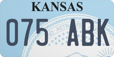 KS license plate 075ABK