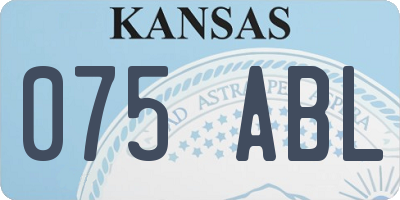 KS license plate 075ABL