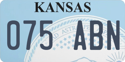 KS license plate 075ABN