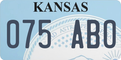 KS license plate 075ABO
