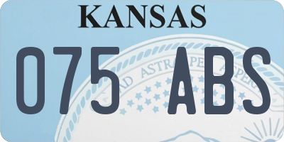 KS license plate 075ABS