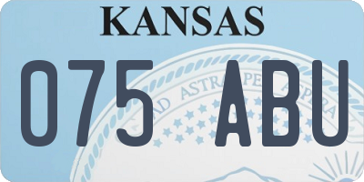 KS license plate 075ABU