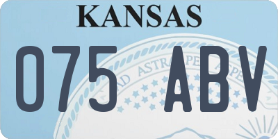 KS license plate 075ABV