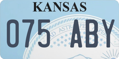 KS license plate 075ABY