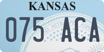 KS license plate 075ACA