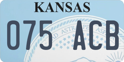 KS license plate 075ACB