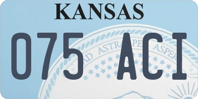 KS license plate 075ACI