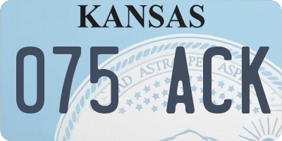 KS license plate 075ACK
