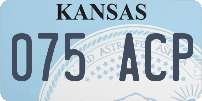 KS license plate 075ACP