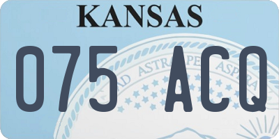 KS license plate 075ACQ