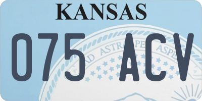 KS license plate 075ACV