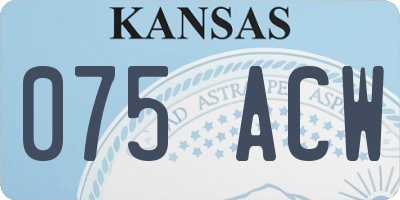 KS license plate 075ACW