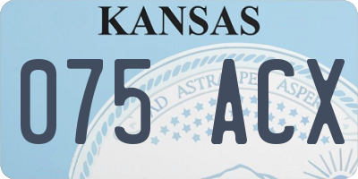 KS license plate 075ACX