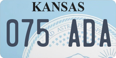 KS license plate 075ADA