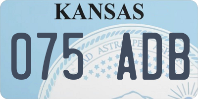 KS license plate 075ADB