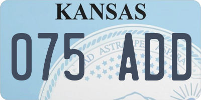 KS license plate 075ADD